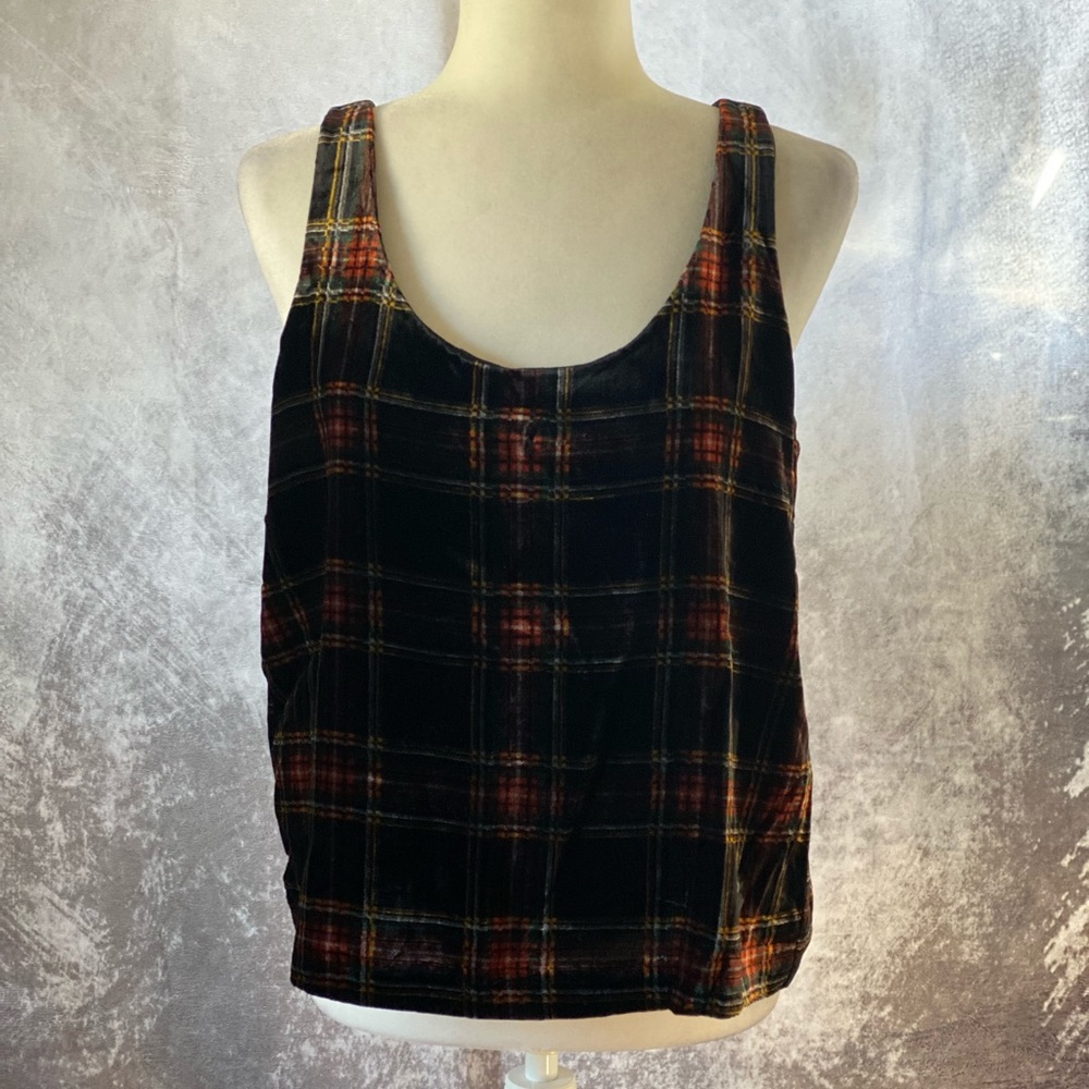 JCrew velvet plaid tank blouse - size 8